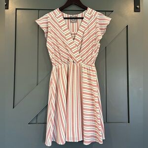 Lily Rain Stripe Mini Dress in Red Blue White